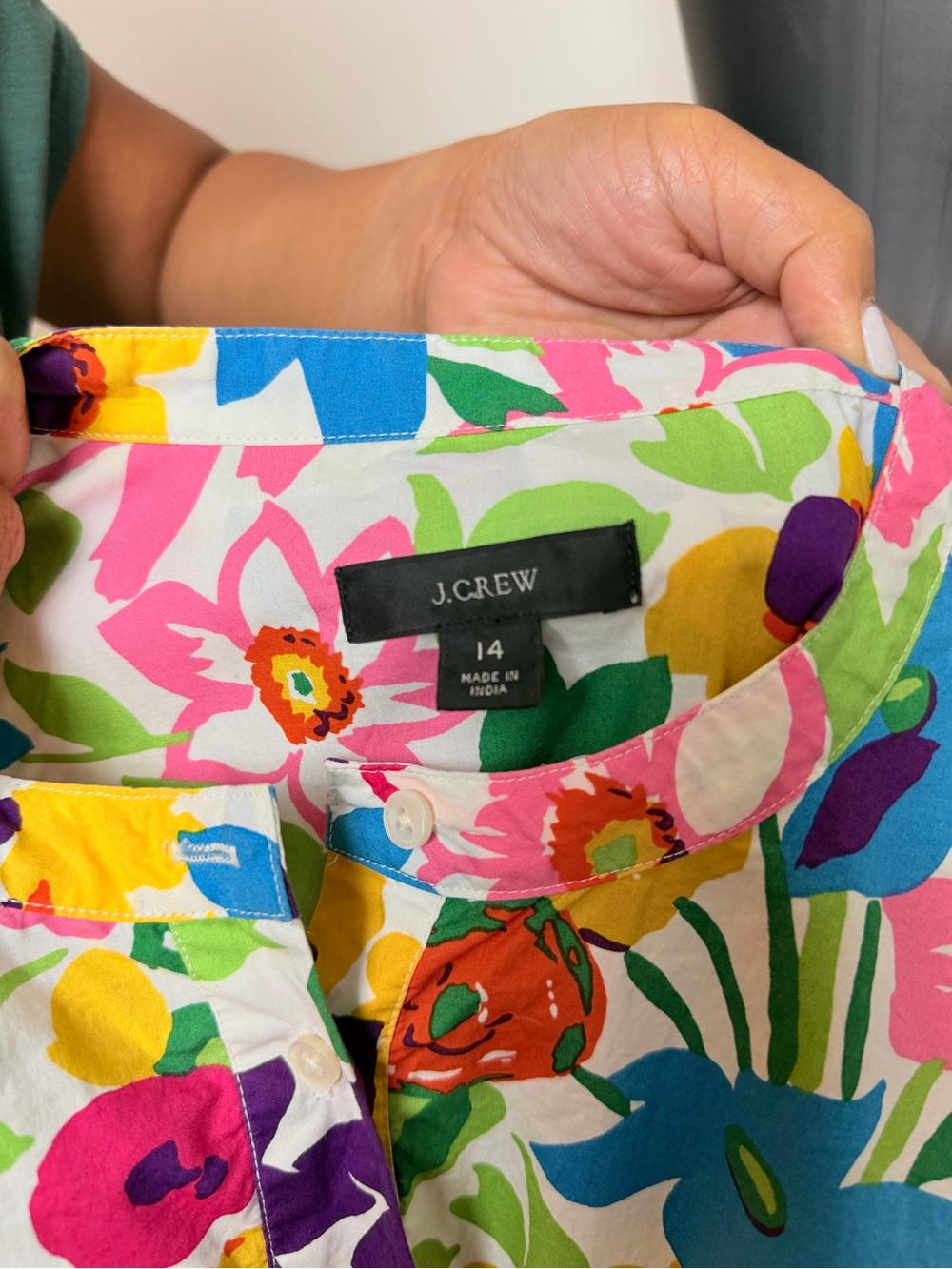 J. Crew Colorful Floral Puff-Sleeve Midi Dress Size 14 - Picture 10 of 14